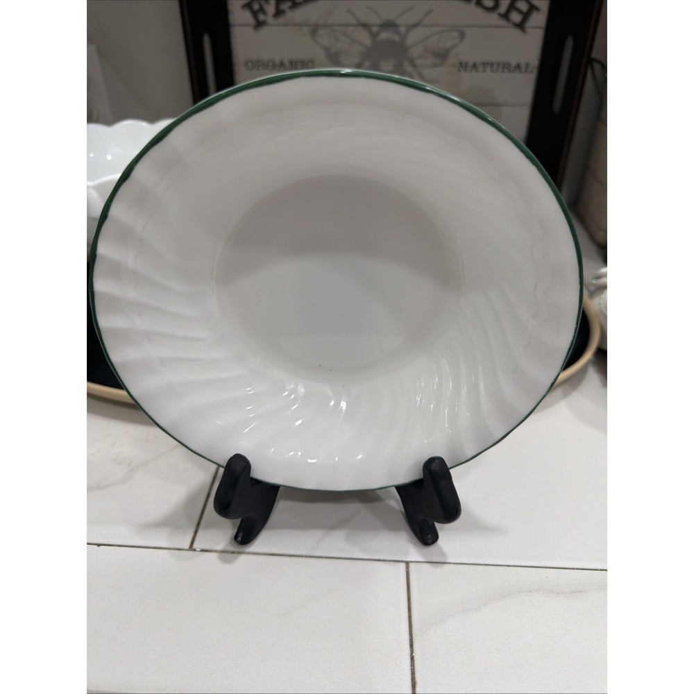 1 Corelle Callaway Ivy Swirl Green Trim Cereal Soup Bowl 7" wide Made in USA